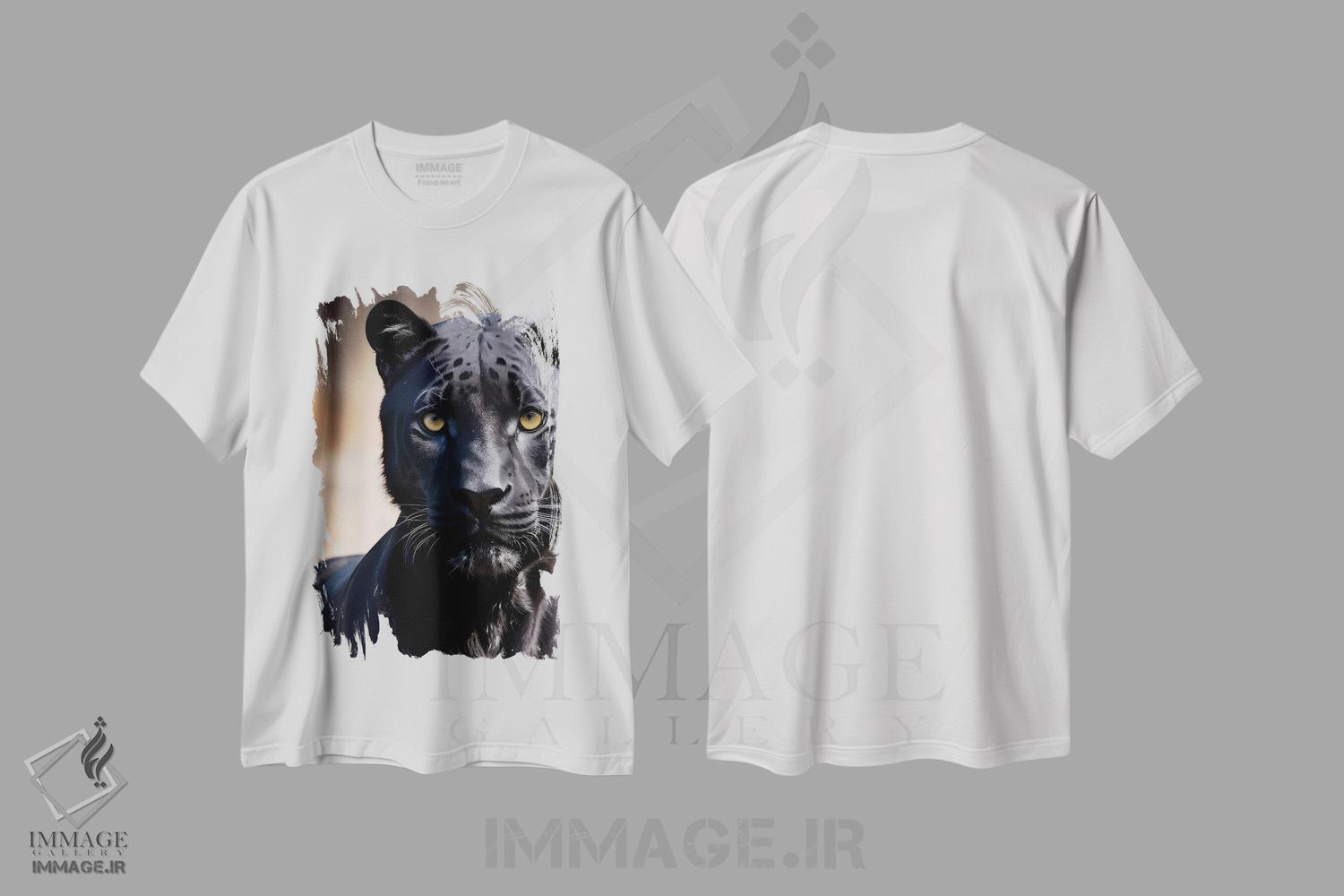 تیشرت طرح دار پلنگ سیاه، عکاسی ترکیبی اثر آدریان ویریو | فروشگاه ایماژ