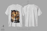 تیشرت طرح دار Animal II,پرتره صورت شیر به صورت جداشده، عکاسی ترکیبی اثر آدریان ویریو | immage.ir