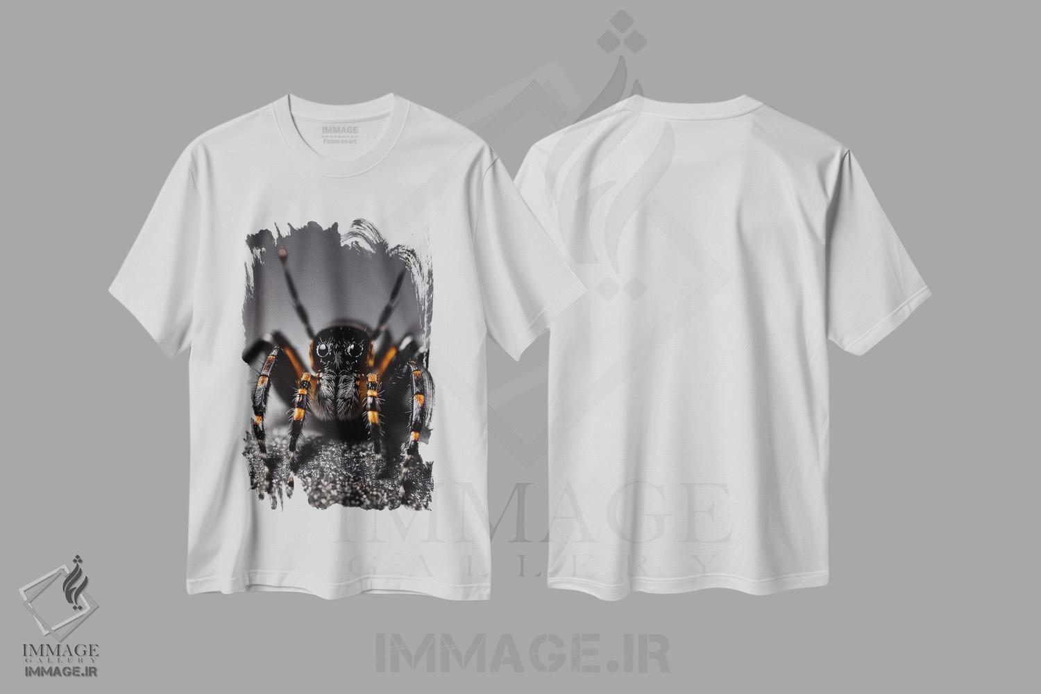 تیشرت طرح دار ماکرو عنکبوت، عکاسی ترکیبی اثر آدریان ویریو | فروشگاه ایماژ