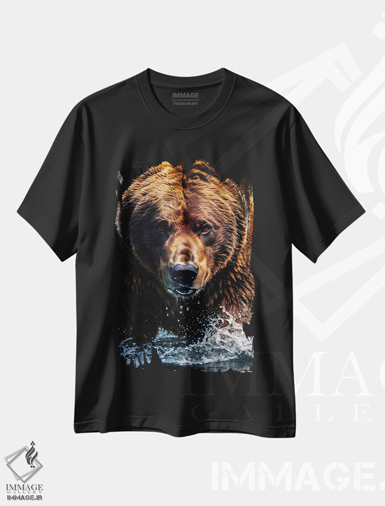 تیشرت طرح دار Face Animal In Water,پرتره صورت خرس در آب، عکاسی ترکیبی اثر آدریان ویریو | فروشگاه ایماژ
