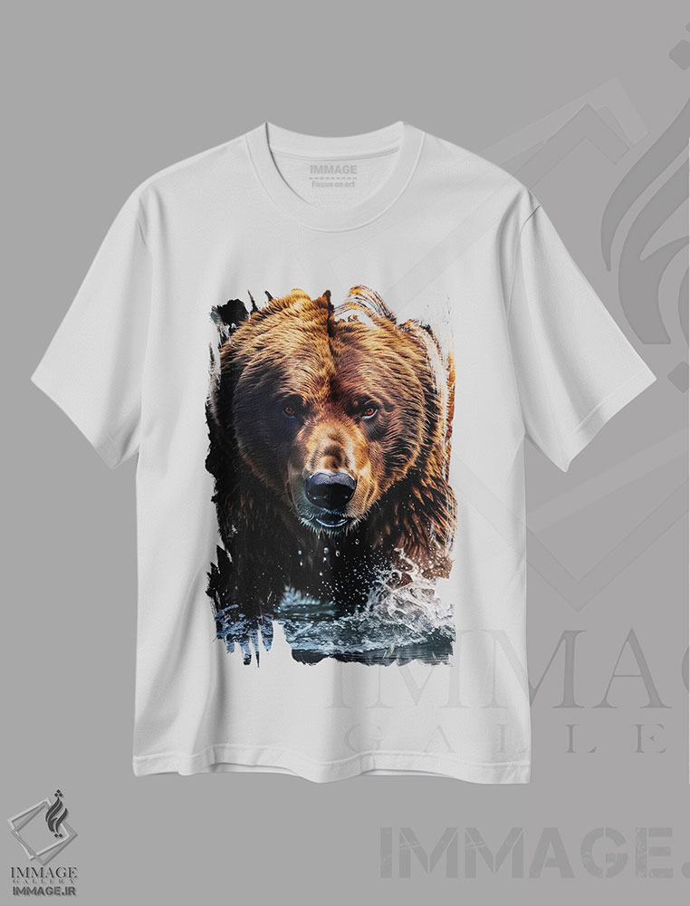 تیشرت طرح دار Face Animal In Water,پرتره صورت خرس در آب، عکاسی ترکیبی اثر آدریان ویریو | immage.ir