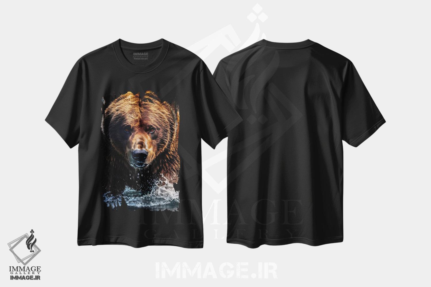تیشرت طرح دار Face Animal In Water,پرتره صورت خرس در آب، عکاسی ترکیبی اثر آدریان ویریو | فروشگاه ایماژ