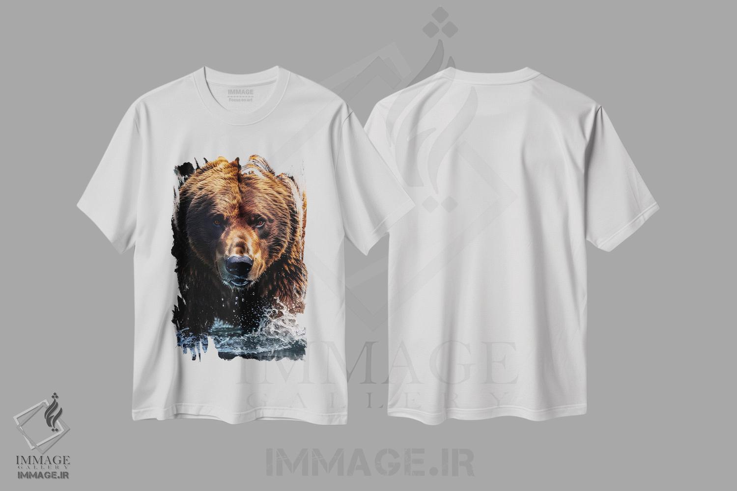 تیشرت طرح دار Face Animal In Water,پرتره صورت خرس در آب، عکاسی ترکیبی اثر آدریان ویریو | immage.ir