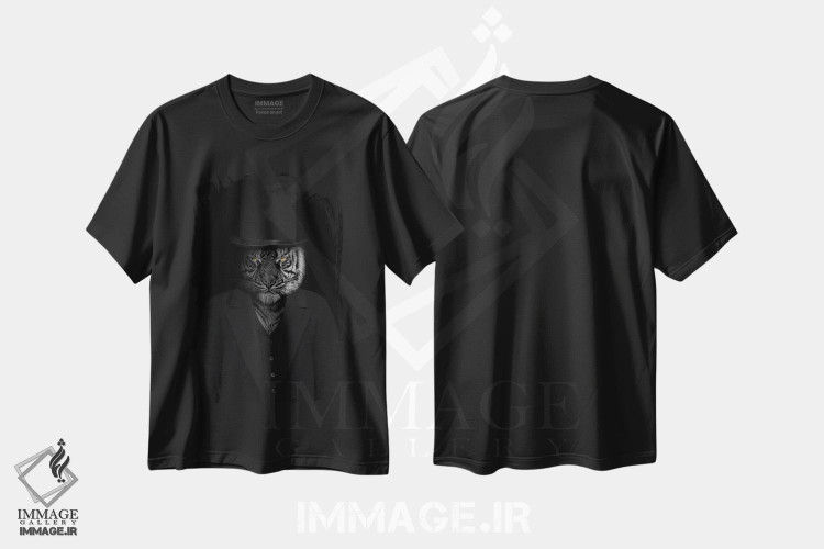 تیشرت طرح دار مرد به شکل ببر، عکاسی سیاه و سفید اثر آدریان ویریو | immage.ir