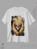 تیشرت طرح دار پرتره سر شیر، مدیوم اثر آدریان ویریو | فروشگاه ایماژ