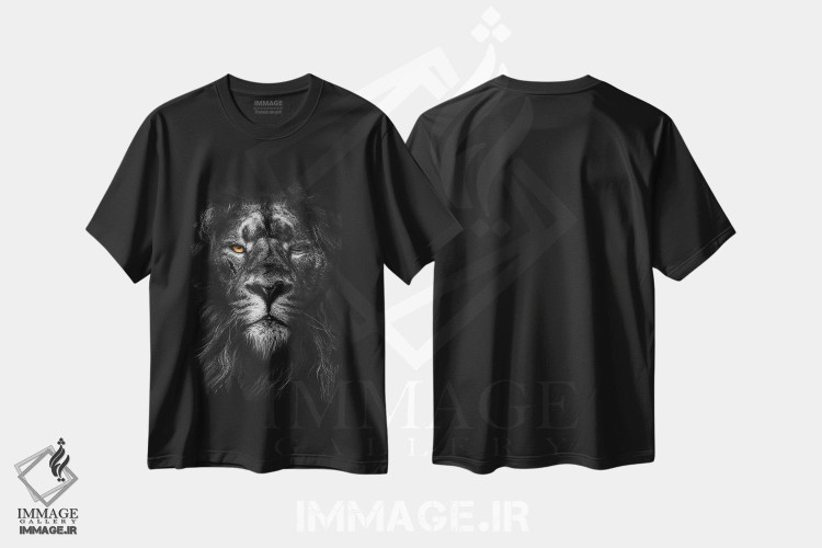 تیشرت طرح دار شیر جنگجو، سیاه وسفید، عکاسی سیاه و سفید اثر آدریان ویریو | immage.ir