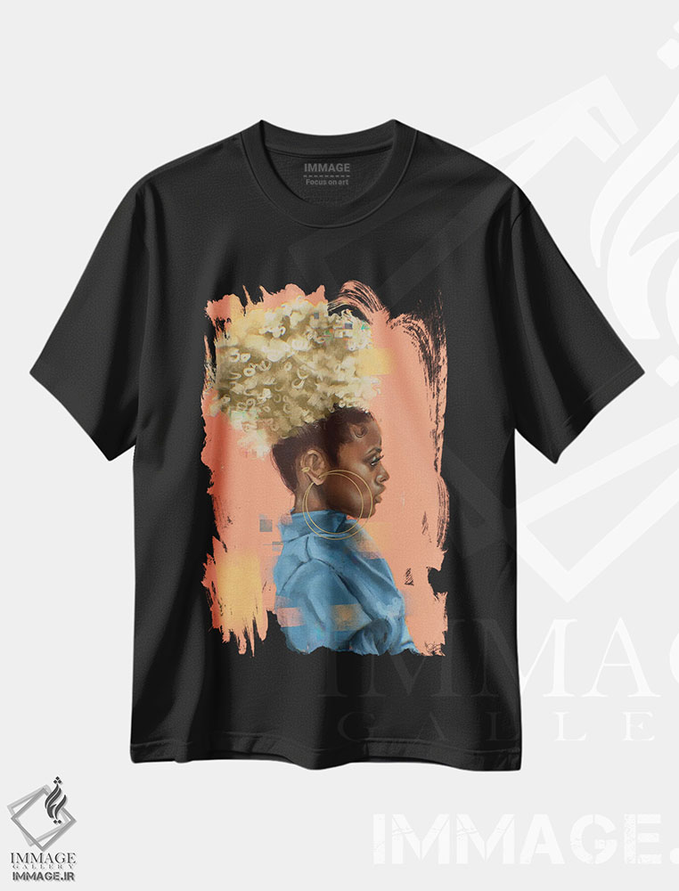 تیشرت طرح دار پوف بور، هنر آمریکایی آفریقایی تبار اثر آماندا وایت هرست | فروشگاه ایماژ