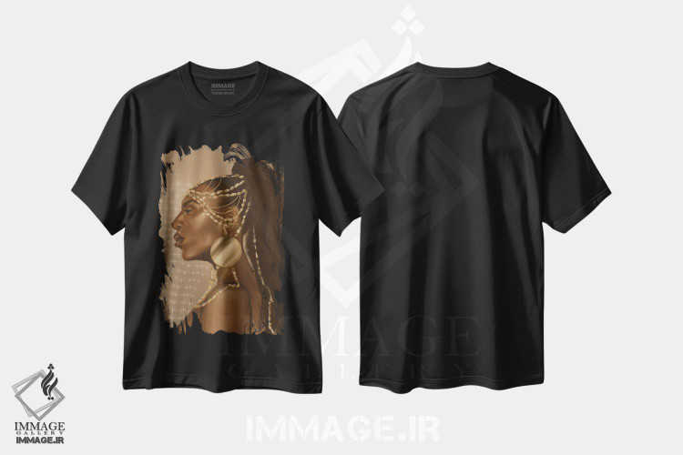 تیشرت طرح دار عشق طلایی، هنر آمریکایی آفریقایی تبار اثر آماندا وایت هرست | immage.ir