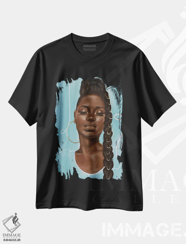 تیشرت طرح دار ملکه، هنر آمریکایی آفریقایی تبار اثر آماندا وایت هرست | فروشگاه ایماژ