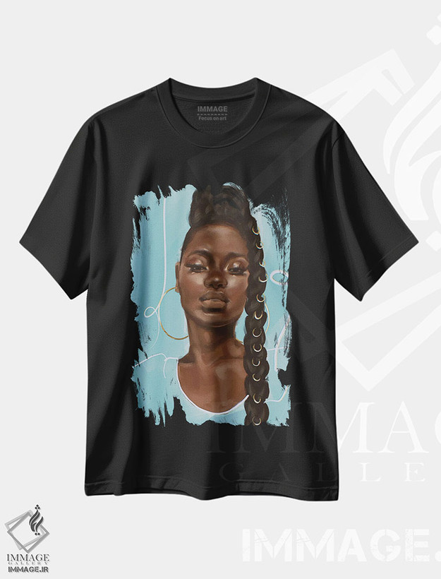 تیشرت طرح دار ملکه، هنر آمریکایی آفریقایی تبار اثر آماندا وایت هرست | فروشگاه ایماژ