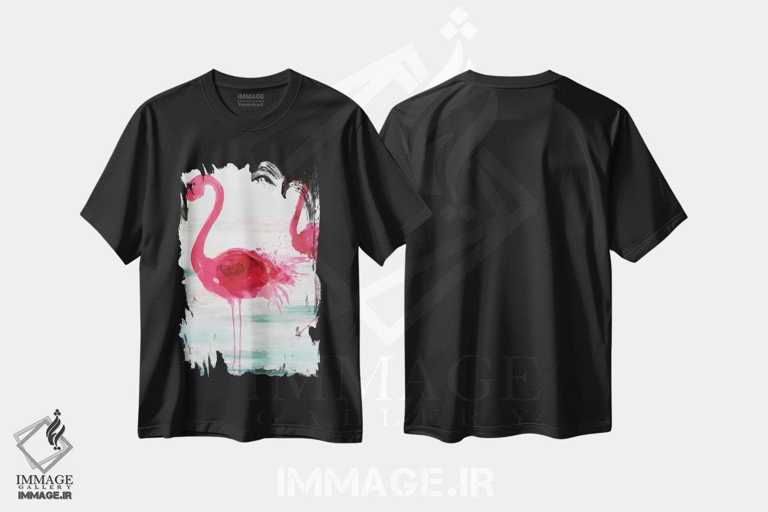 تیشرت طرح دار فلامینگوهای ساحلی، تزئینی اثر ایمی ویلسون | immage.ir