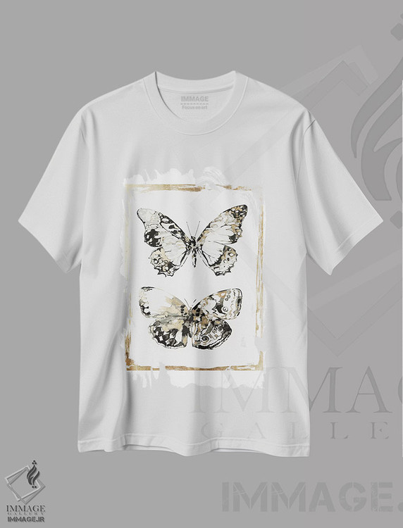 تیشرت طرح دار بال های پروانه، تزئینی اثر ایمی ویلسون | فروشگاه ایماژ