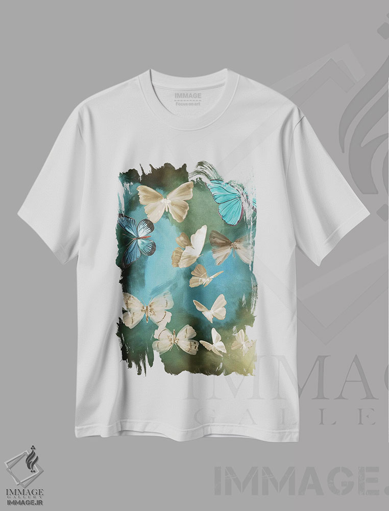 تیشرت طرح دار لاپوتا، تزئینی اثر ایمی ویلسون | فروشگاه ایماژ
