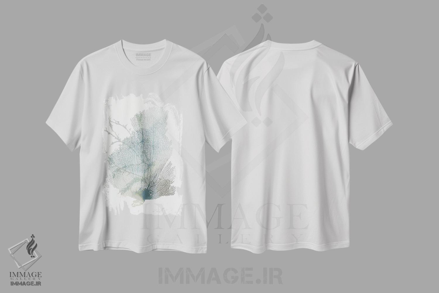 تیشرت طرح دار مرجان لطیف سبزآبی II، تزئینی اثر ایمی ویلسون | فروشگاه ایماژ