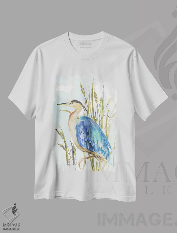 تیشرت طرح دار حواصیل آبی کوچک، مدیوم اثر ایمی ویلسون | immage.ir