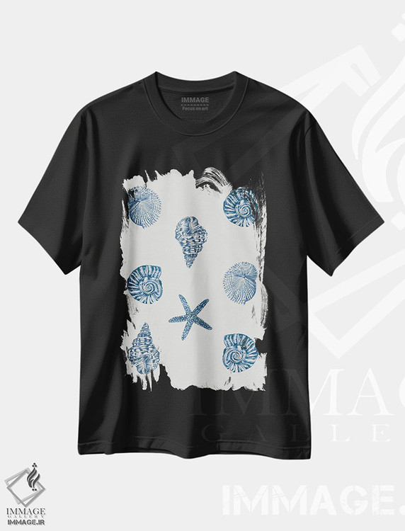 تیشرت طرح دار صدف های نیلی، دکور معاصر اثر ایمی ویلسون | immage.ir