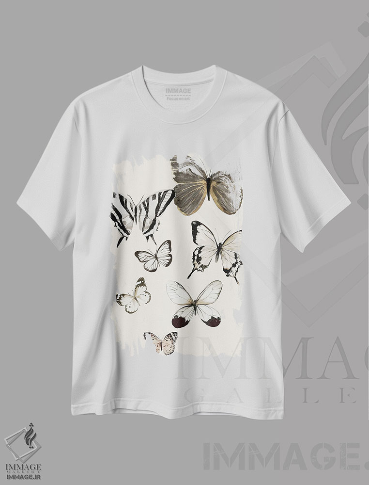 تیشرت طرح دار پروانه ها در پرواز I، تزئینی اثر ایمی ویلسون | فروشگاه ایماژ