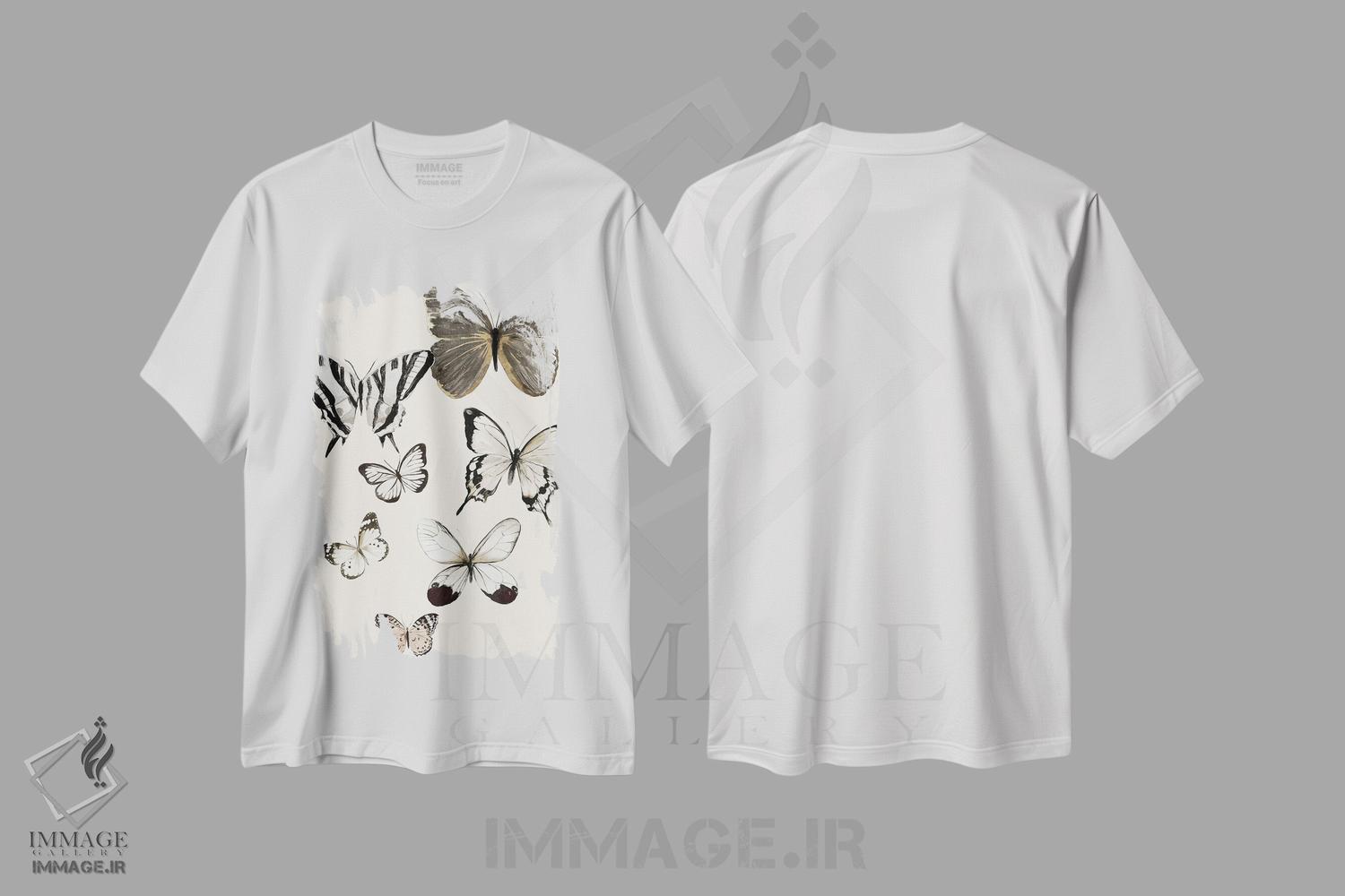تیشرت طرح دار پروانه ها در پرواز I، تزئینی اثر ایمی ویلسون | فروشگاه ایماژ