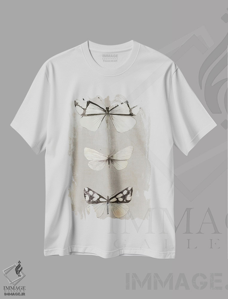 تیشرت طرح دار پروانه های لطیف I، تزئینی اثر ایمی ویلسون | immage.ir