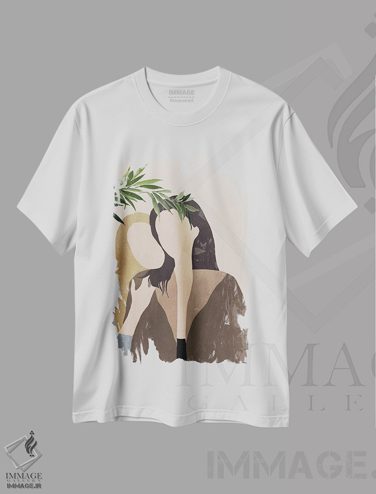 تیشرت طرح دار برگ های انبوه II، دکور بوهمی اثر ایمی ویلسون | فروشگاه ایماژ