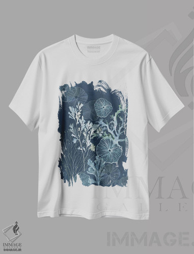 تیشرت طرح دار گنجینه های دریایی اثیری، تزئینی اثر ایمی ویلسون | فروشگاه ایماژ