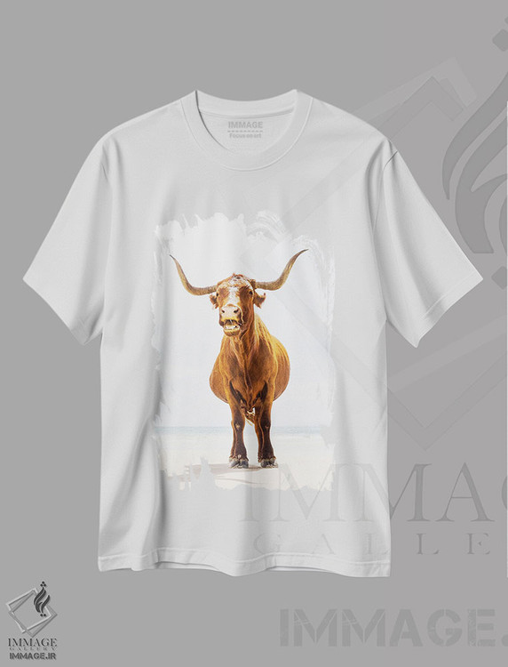 تیشرت طرح دار گاو نر ساحلی، مدیوم اثر اندرو لِوِر | فروشگاه ایماژ
