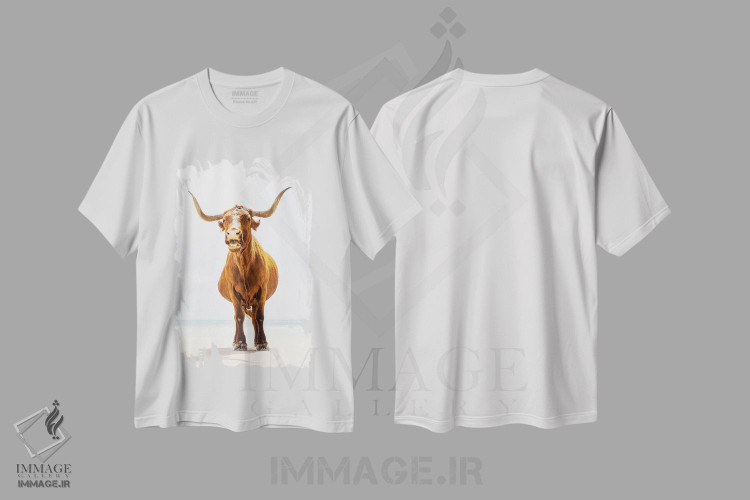 تیشرت طرح دار گاو نر ساحلی، مدیوم اثر اندرو لِوِر | فروشگاه ایماژ
