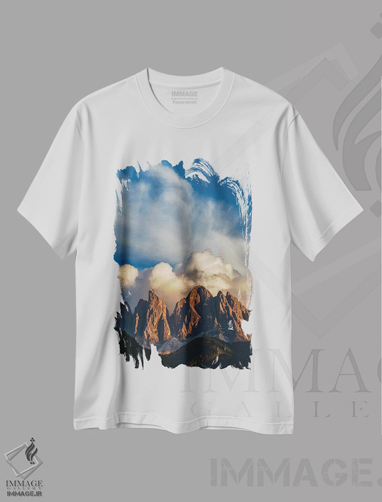 تیشرت طرح دار Dolomites, Italy,قله های کوهستان، دولومیت، ایتالیا، مدیوم اثر آرت وولف | فروشگاه ایماژ