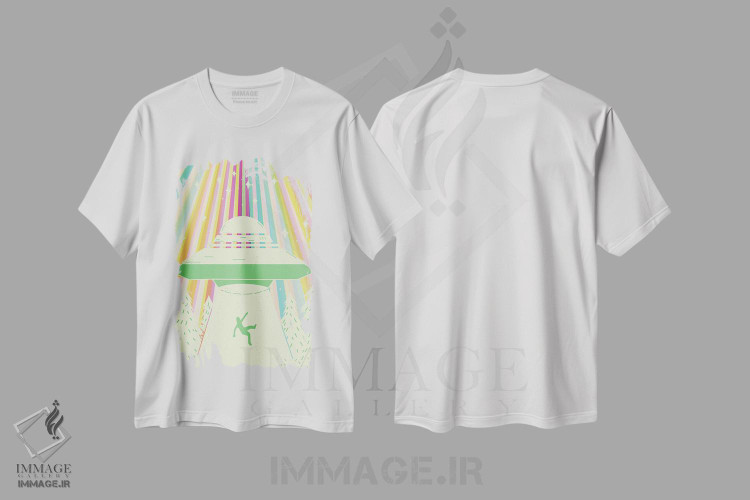 تیشرت طرح دار ربوده شدن توسط بیگانگان، تزئینی اثر اروویند پرینتس | فروشگاه ایماژ