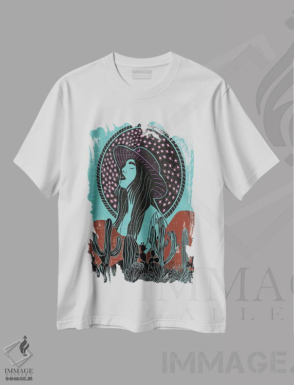 تیشرت طرح دار زن صحرا، هنر دیجیتال اثر اروویند پرینتس | فروشگاه ایماژ