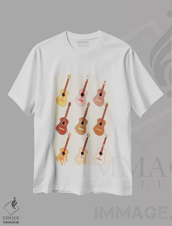 تیشرت طرح دار گیتارها، تزئینی اثر اروویند پرینتس | فروشگاه ایماژ