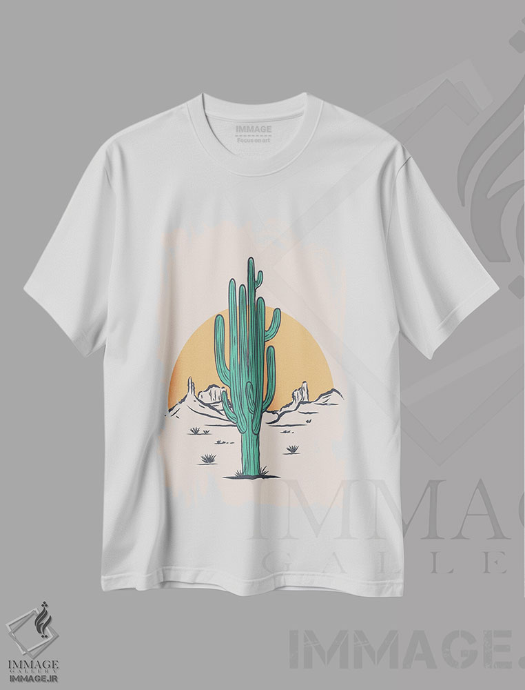 تیشرت طرح دار کاکتوس تنها، تزئینی اثر اروویند پرینتس | immage.ir