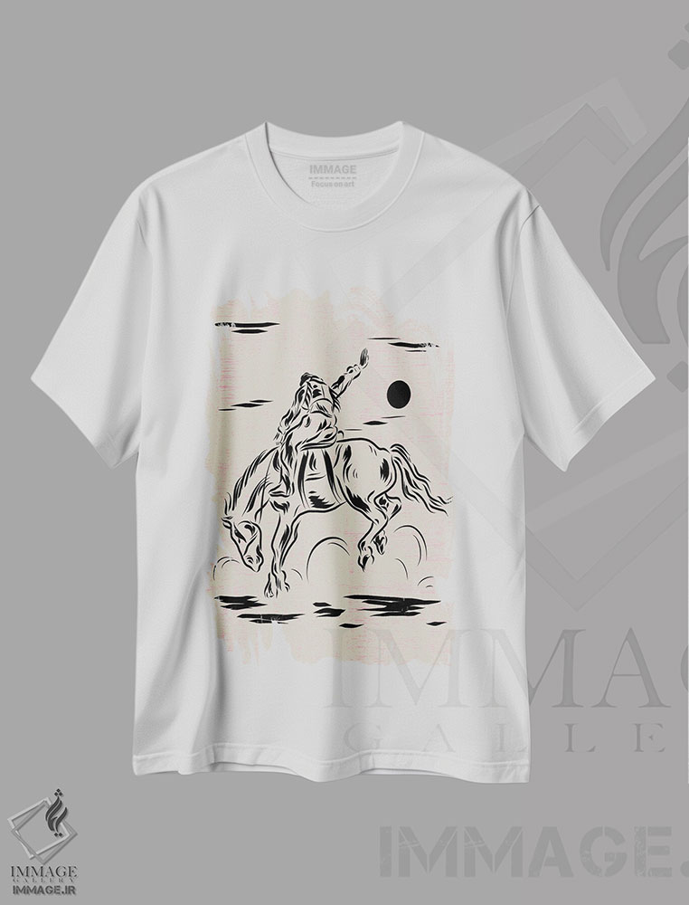 تیشرت طرح دار اسب وحشی رام نشده، تزئینی اثر اروویند پرینتس | immage.ir