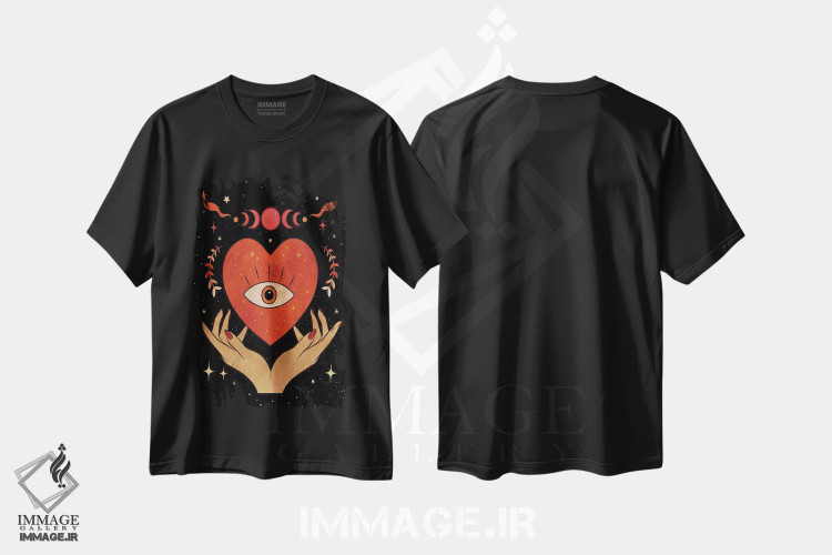 تیشرت طرح دار قلب مقدس، دکوراسیون جایگزین اثر اروویند پرینتس | فروشگاه ایماژ