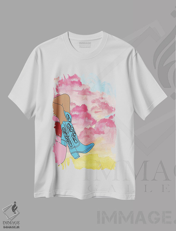 تیشرت طرح دار چکمه های غروب، هنر دیجیتال اثر اروویند پرینتس | فروشگاه ایماژ