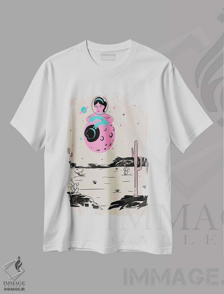 تیشرت طرح دار کابوی دختر فضایی II، تزئینی اثر اروویند پرینتس | immage.ir