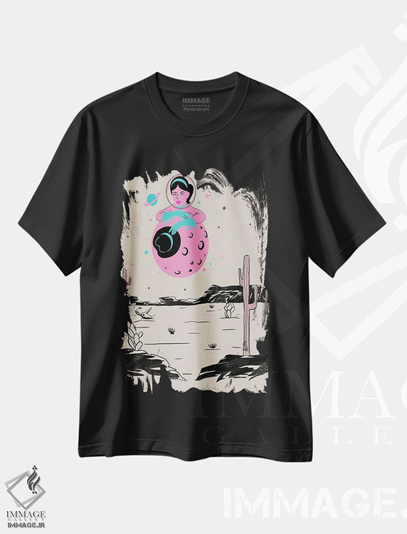 تیشرت طرح دار کابوی دختر فضایی II، تزئینی اثر اروویند پرینتس | فروشگاه ایماژ