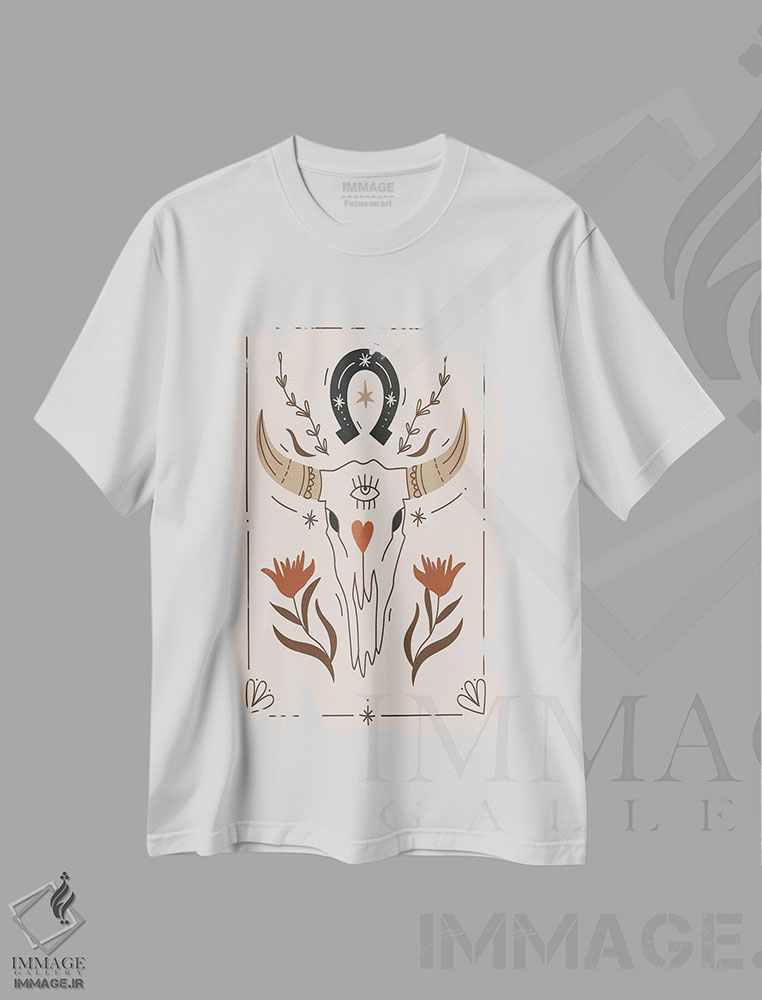 تیشرت طرح دار جمجمه غربی، تزئینی اثر اروویند پرینتس | immage.ir