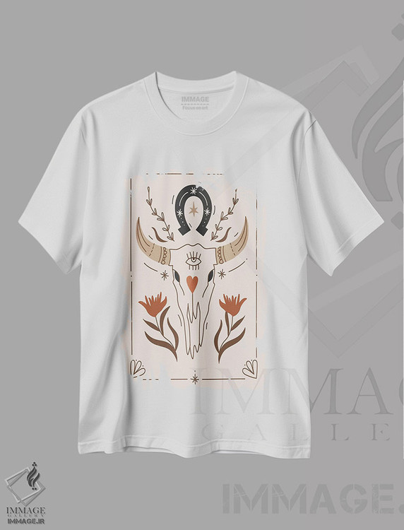 تیشرت طرح دار جمجمه غربی، تزئینی اثر اروویند پرینتس | immage.ir