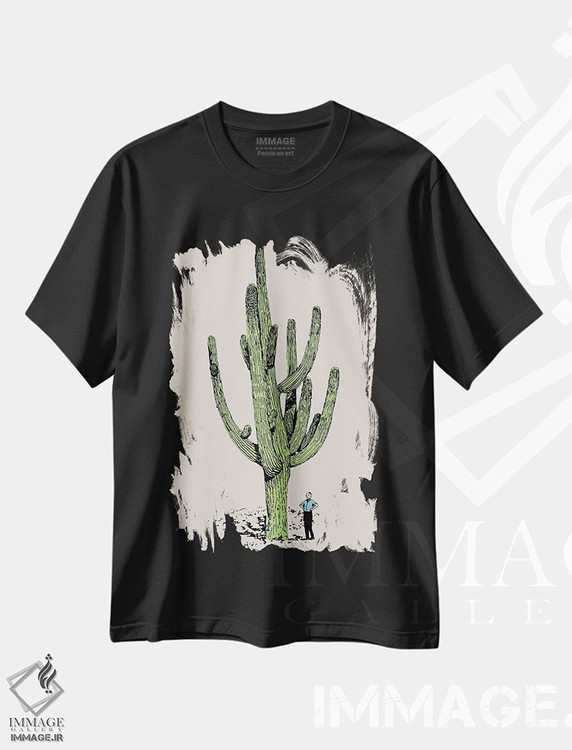 تیشرت طرح دار مرد کاکتوس، تزئینی اثر اروویند پرینتس | فروشگاه ایماژ