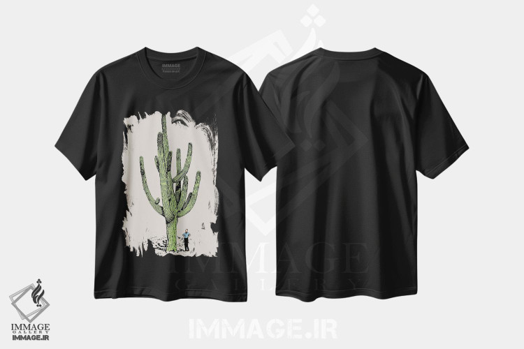 تیشرت طرح دار مرد کاکتوس، تزئینی اثر اروویند پرینتس | فروشگاه ایماژ