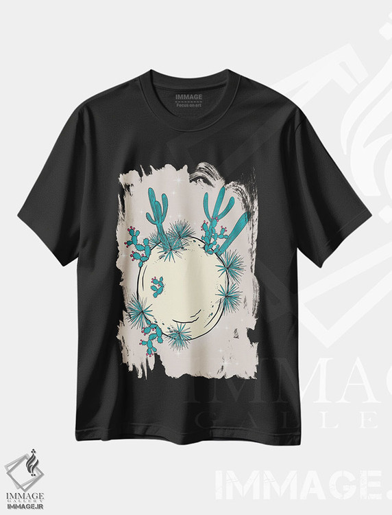 تیشرت طرح دار ماه کاکتوس، تزئینی اثر اروویند پرینتس | immage.ir