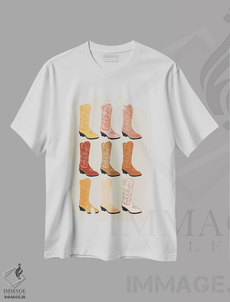 تیشرت طرح دار چکمه های کابویی، تزئینی اثر اروویند پرینتس | immage.ir