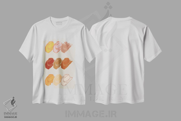 تیشرت طرح دار کلاه های کابویی، تزئینی اثر اروویند پرینتس | فروشگاه ایماژ