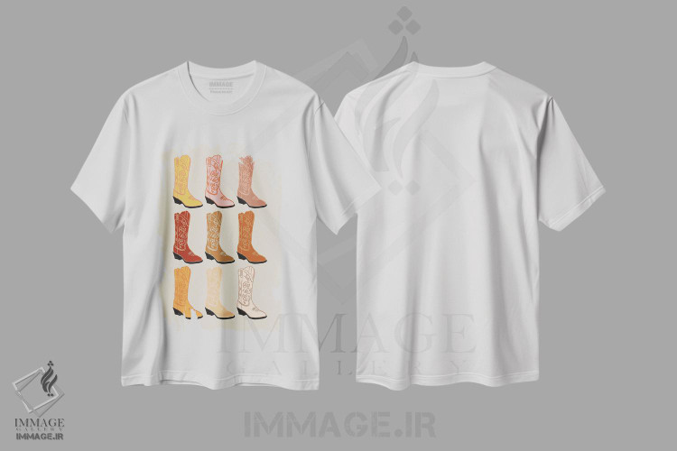 تیشرت طرح دار چکمه های کابویی، تزئینی اثر اروویند پرینتس | immage.ir