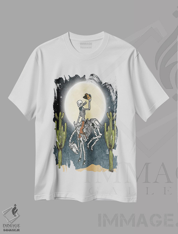 تیشرت طرح دار اسکلت کابویی، هنر دیجیتال اثر اروویند پرینتس | immage.ir