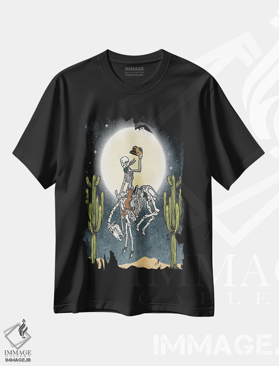 تیشرت طرح دار اسکلت کابویی، هنر دیجیتال اثر اروویند پرینتس | فروشگاه ایماژ