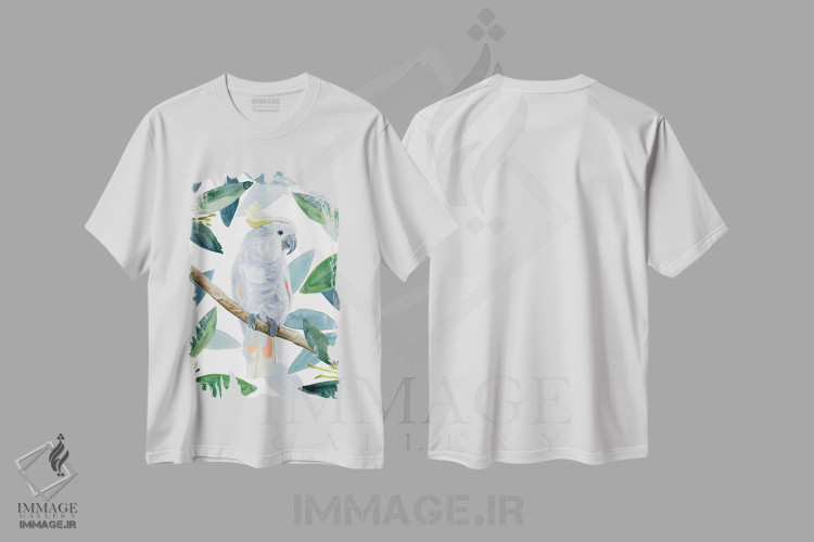 تیشرت طرح دار نشست طوطی کاکادو I، تزئینی اثر آنی وارن | فروشگاه ایماژ