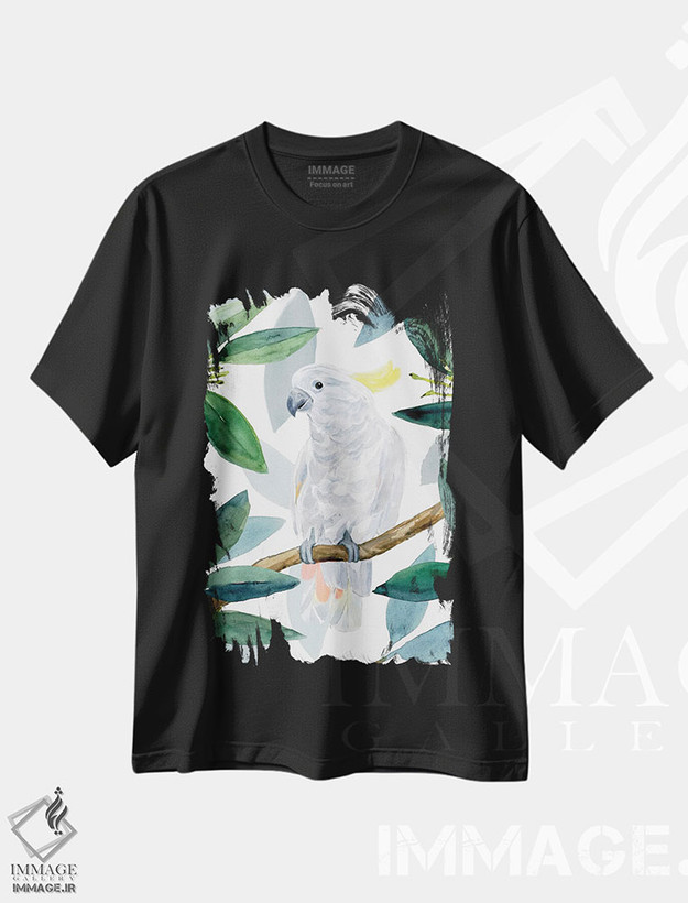 تیشرت طرح دار نشست طوطی کاکادو II، تزئینی اثر آنی وارن | فروشگاه ایماژ