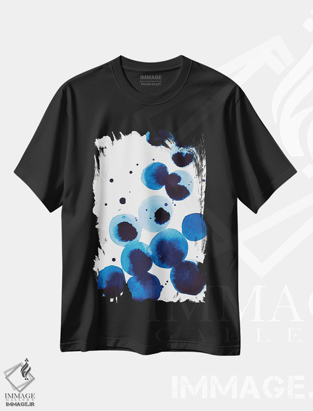 تیشرت طرح دار قطره های آبی I، آبستره اثر آنی وارن | فروشگاه ایماژ